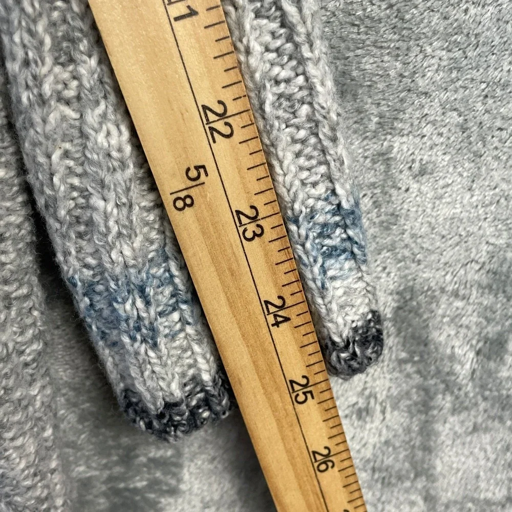 CAbi Horizon Sweater Medium Gray Style‎ 3848 Cable Knit Boxy Pullover Slouchy